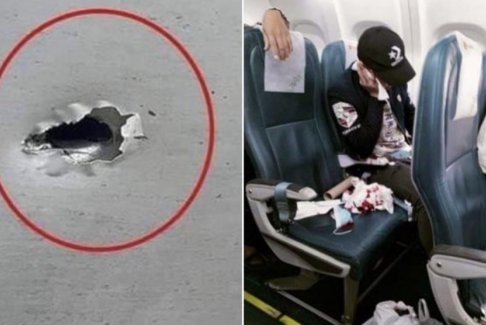 緬甸1名男子坐在飛機上被地面射出的子彈擊中受傷
