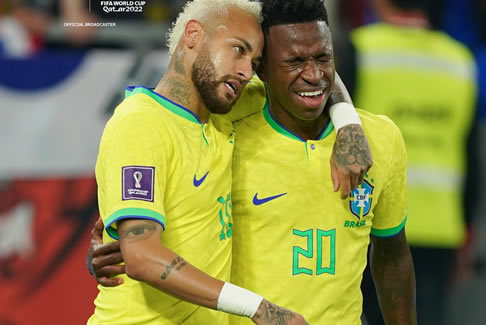 巴西4-1韓國 內馬爾點球破門