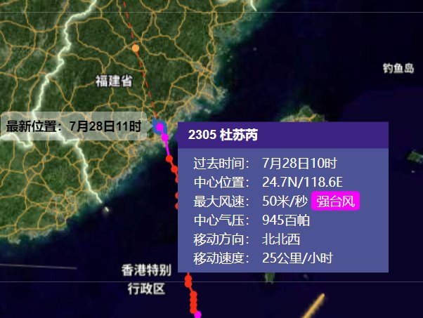 臺風杜蘇芮登陸福建晉江沿海