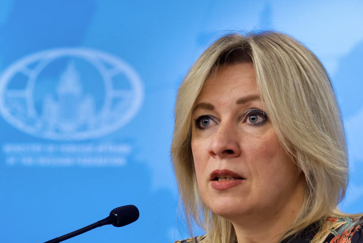 俄羅斯外交部發(fā)言人瑪麗亞·扎哈羅娃于2023年4月4日在俄羅斯莫斯科舉行的新聞發(fā)布會(huì)上發(fā)表講話。