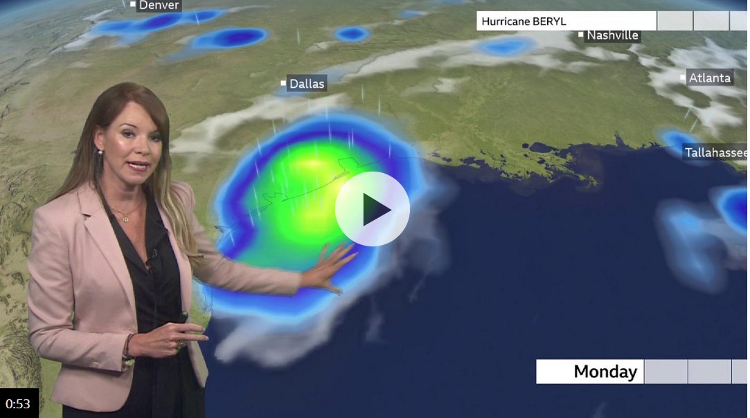 颶風(fēng)貝里爾預(yù)計(jì)將帶來沿海潮汐和洪水降雨