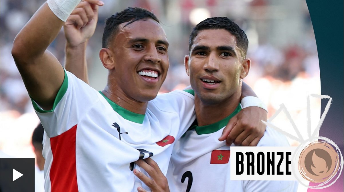 巴黎奧運會男足銅牌戰摩洛哥6-0埃及