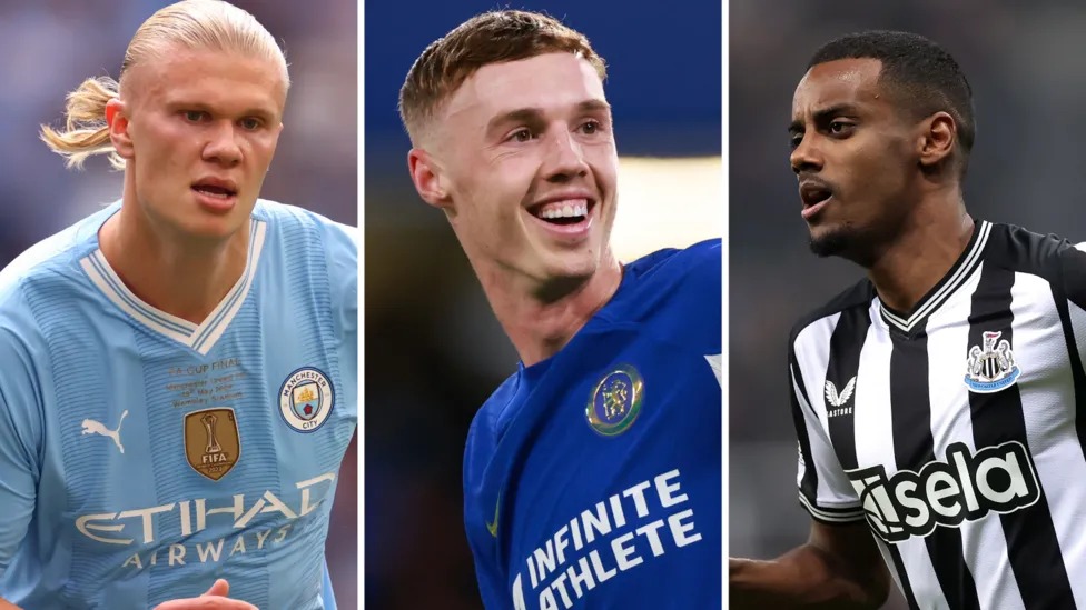 （從左到右）埃爾林&middot;哈蘭德、科爾&middot;帕爾默和亞歷山大&middot;伊薩克