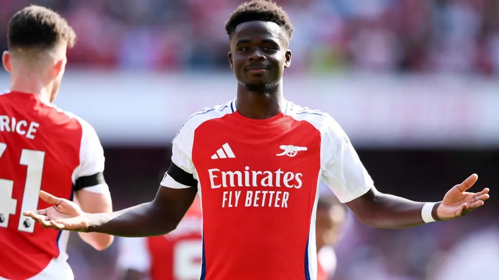 布卡約·薩卡是阿森納上賽季英超聯賽的最佳射手