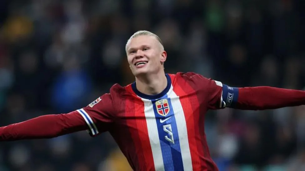 埃爾林&middot;哈蘭德為挪威隊出場38次，攻入35球