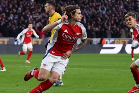 英超聯賽狼隊0-1阿森納