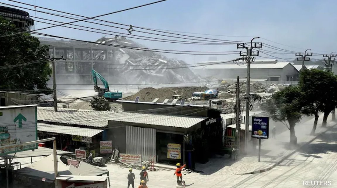 緬甸強震大橋房屋垮塌泳池水飛濺