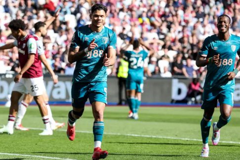 英超聯賽西漢姆聯2-2伯恩茅斯