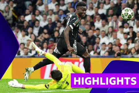 歐冠聯賽四分之一決賽皇馬1-2阿森納