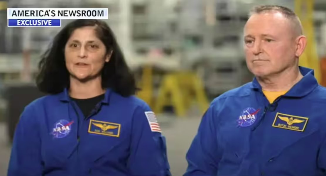 蘇尼塔·威廉姆斯和布奇·威爾莫爾接受福克斯新聞采訪