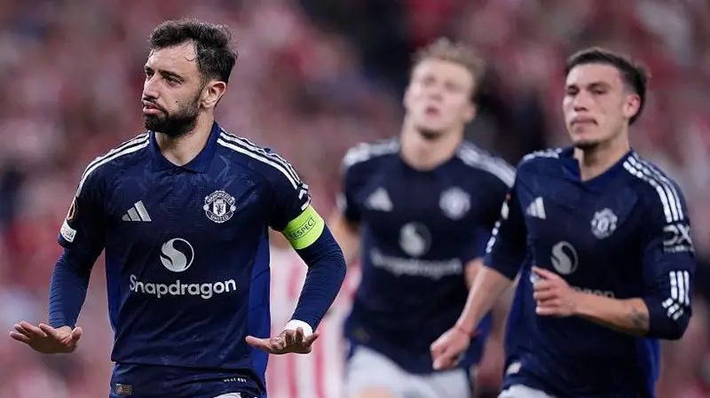 布魯諾&middot;費爾南德斯慶祝對陣曼聯的進球