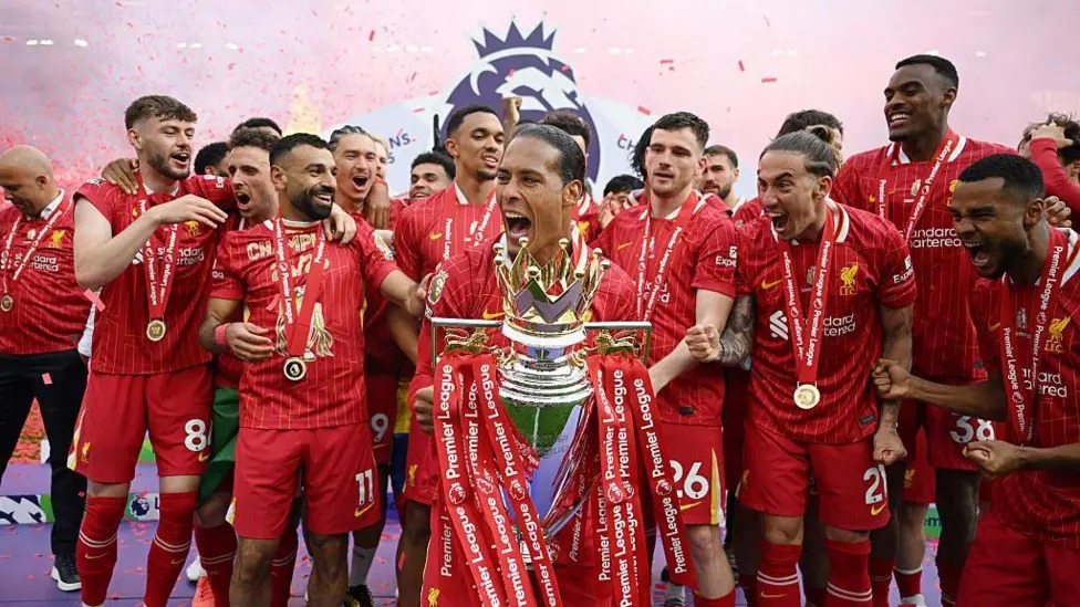 利物浦提前四場比賽奪得2024-25賽季英超聯賽冠軍
