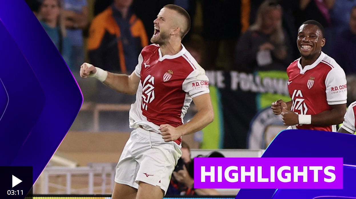 戴爾點(diǎn)球破門，摩納哥扳平比分2-2