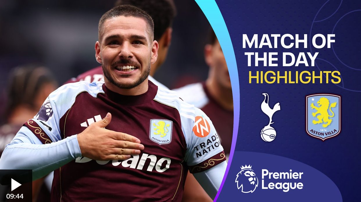 托特納姆熱刺早早領先，維拉隊奮起反擊取勝