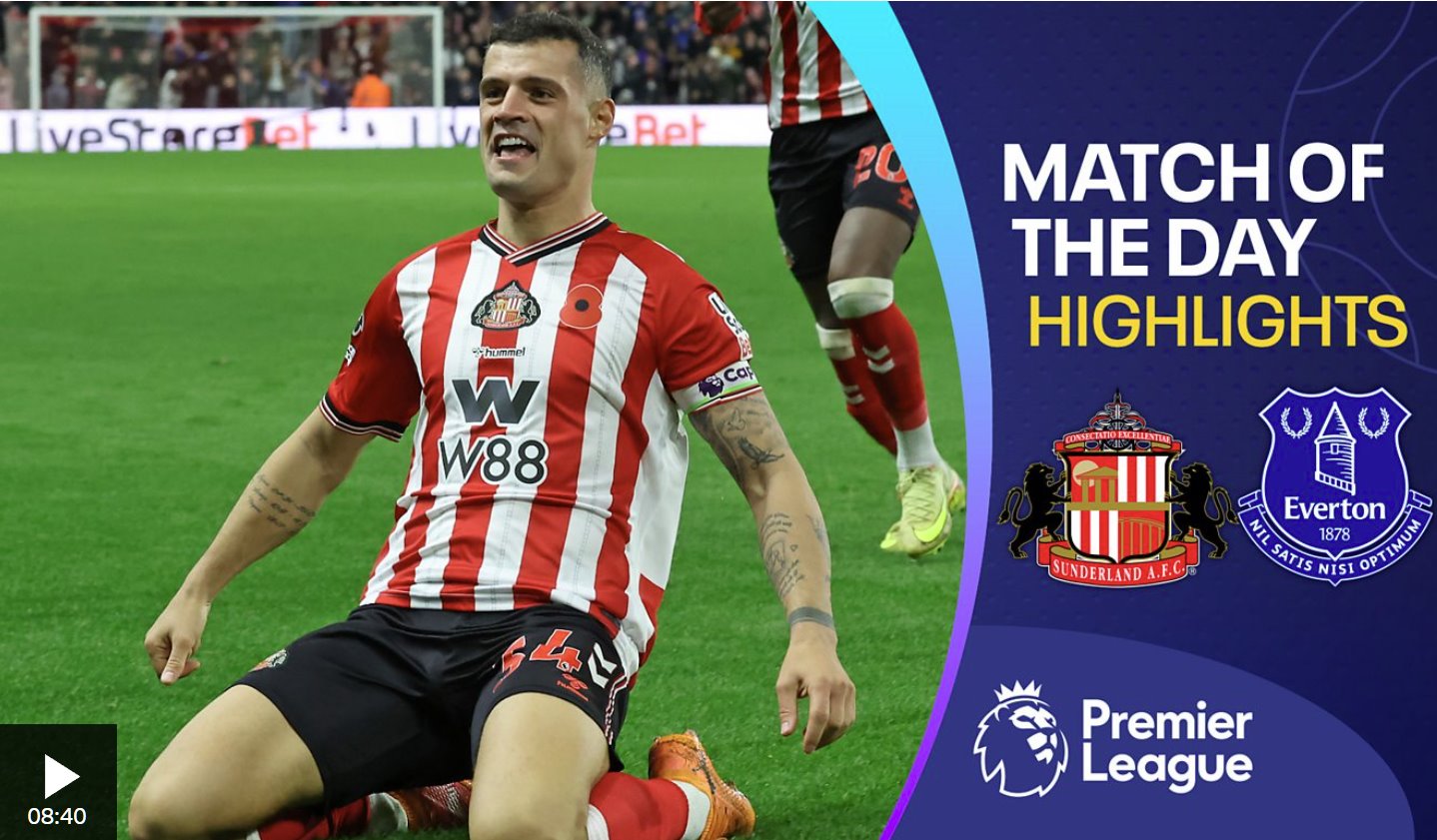 扎卡的首粒桑德蘭進球幫助球隊戰平埃弗頓