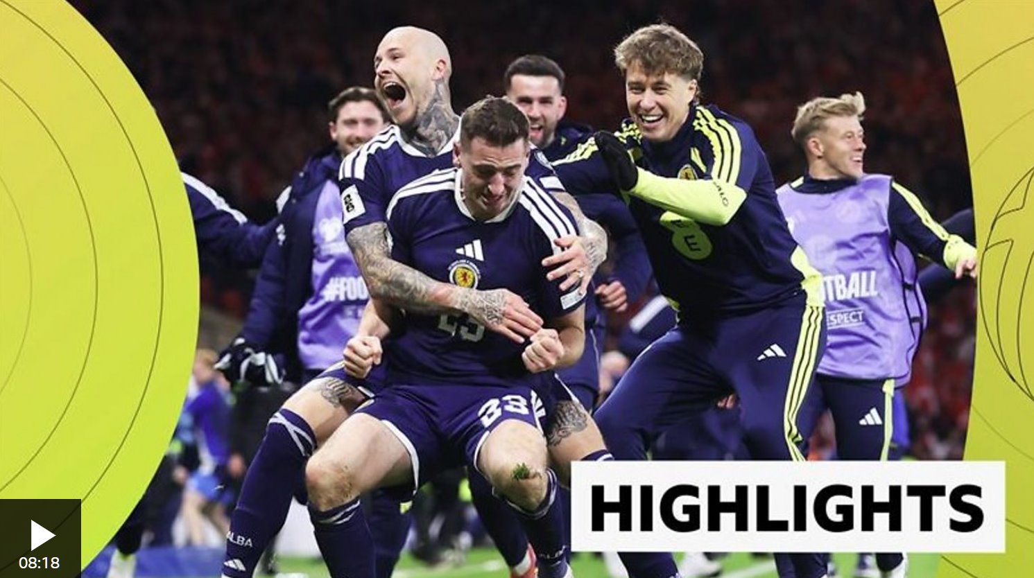 蘇格蘭隊險勝丹麥隊，晉級世界杯