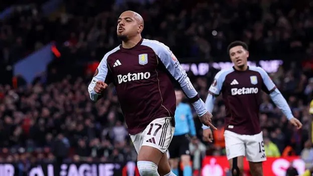 多尼爾·馬倫上半場為阿斯頓維拉梅開二度